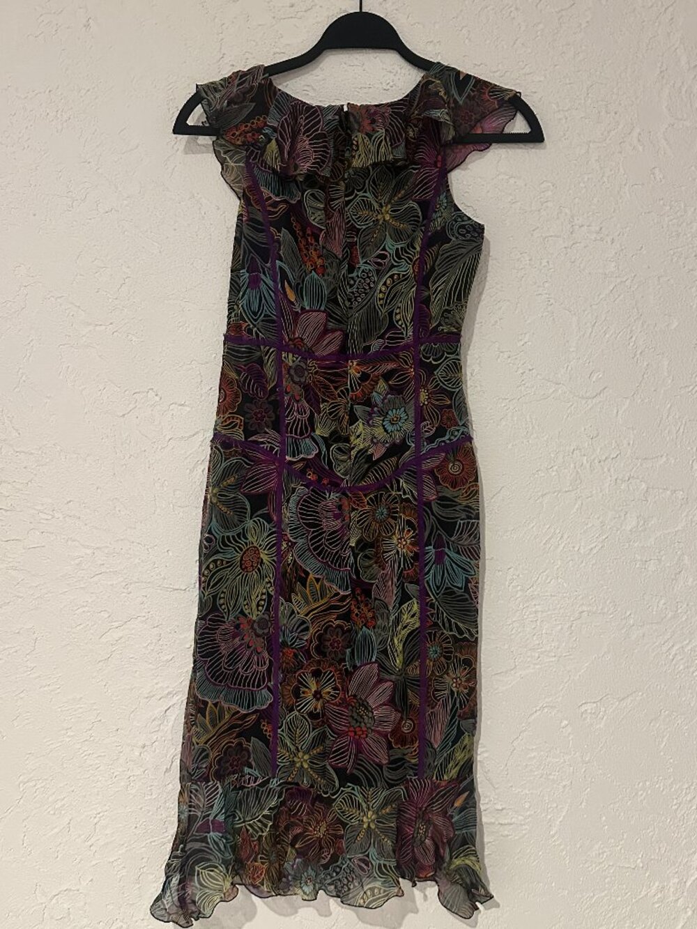 Floral Ruffle Midi Dress in Multi-Color - Picture 5 of 11
